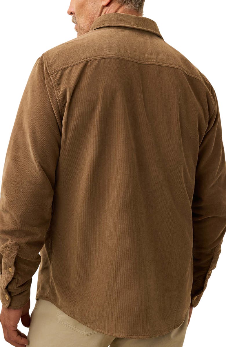 Faherty Cotton Stretch Corduroy Button-Up Overshirt, Alternate, color, Timber