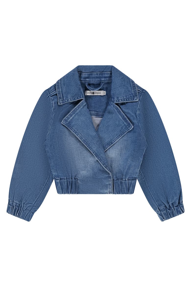 Modern Cinched Waist Denim Jacket, Main, color, Blue Denim
