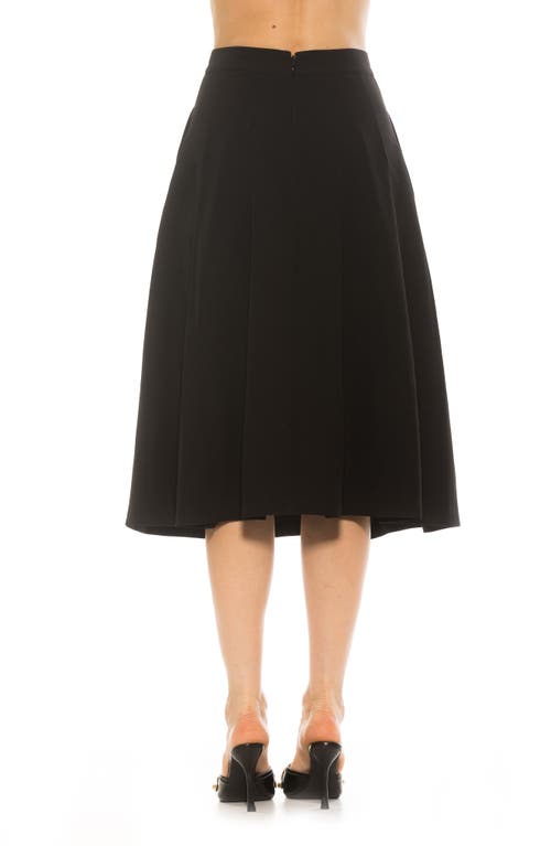 Alexia Admor Illia Pleated Midi Skirt In Black