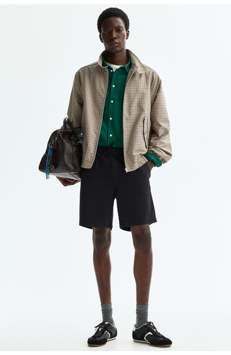 H&M Relaxed Fit Cotton Shorts, Alternate, color, Black