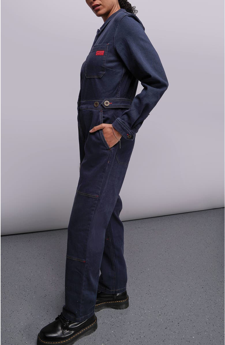 WILDFANG The Essential Denim Long Sleeve High Waisted Coverall, Alternate, color, Navy