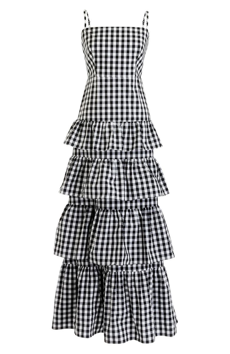 J.Crew Tiered Gingham Dress, Alternate, color,