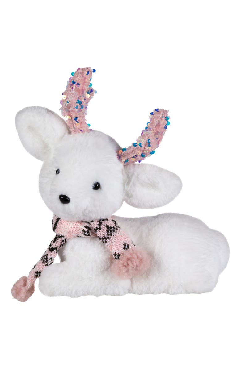 Northlight Sequined Baby Reindeer Calf Christmas Figurine - 10.5", Main, color, White