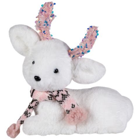 Sequined Baby Reindeer Calf Christmas Figurine - 10.5"