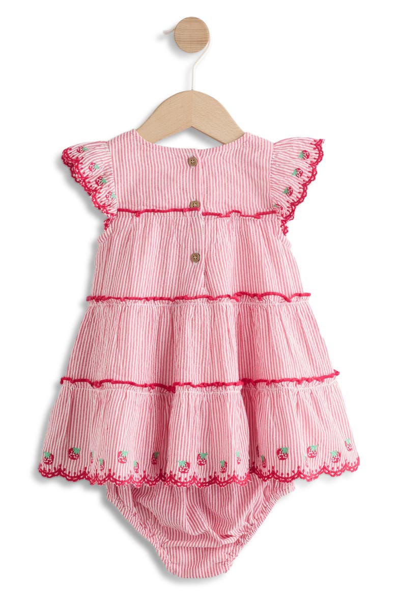 Strawberry Stripe Frill Dress, Alternate, color, RED