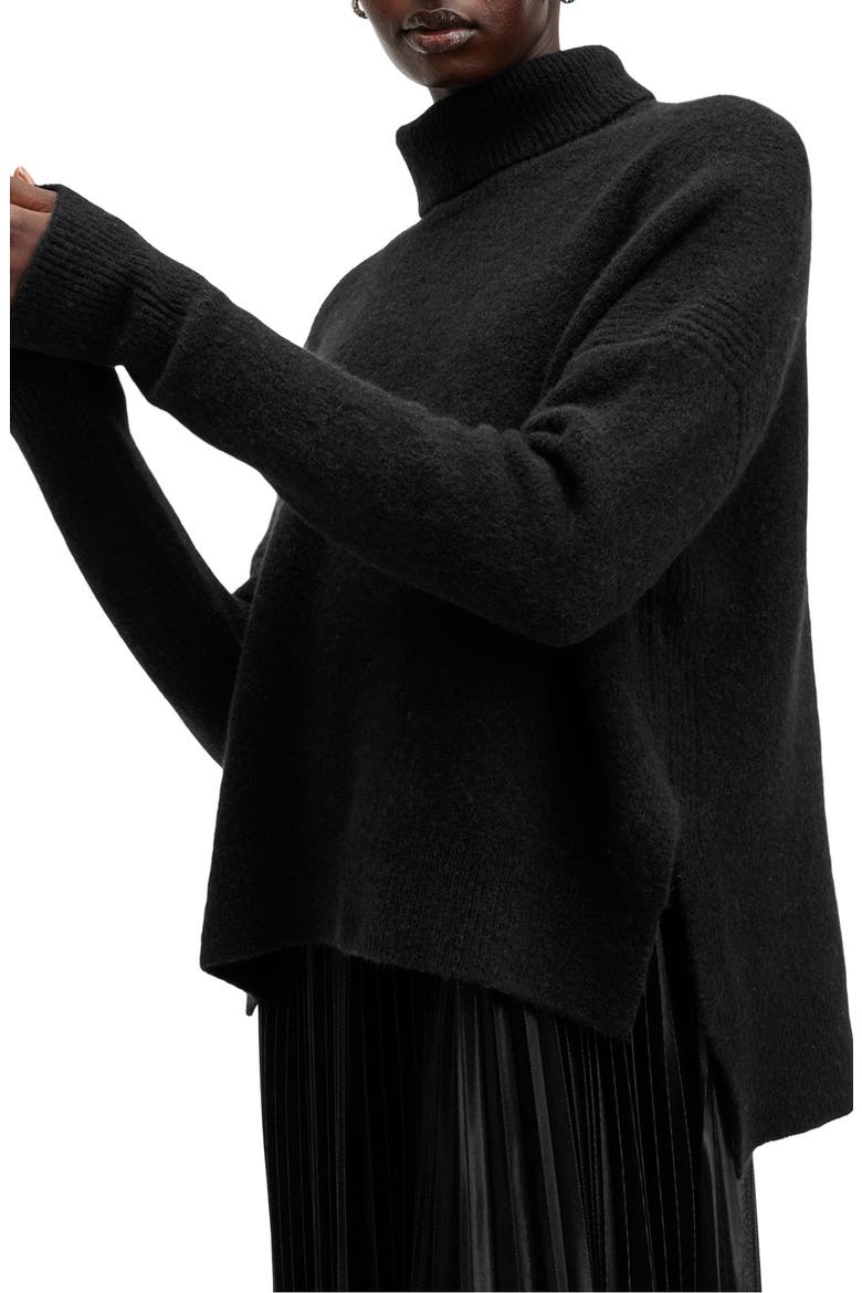 Spark Pleated Maxi Dress & Sweater Set, Alternate, color, BLACK