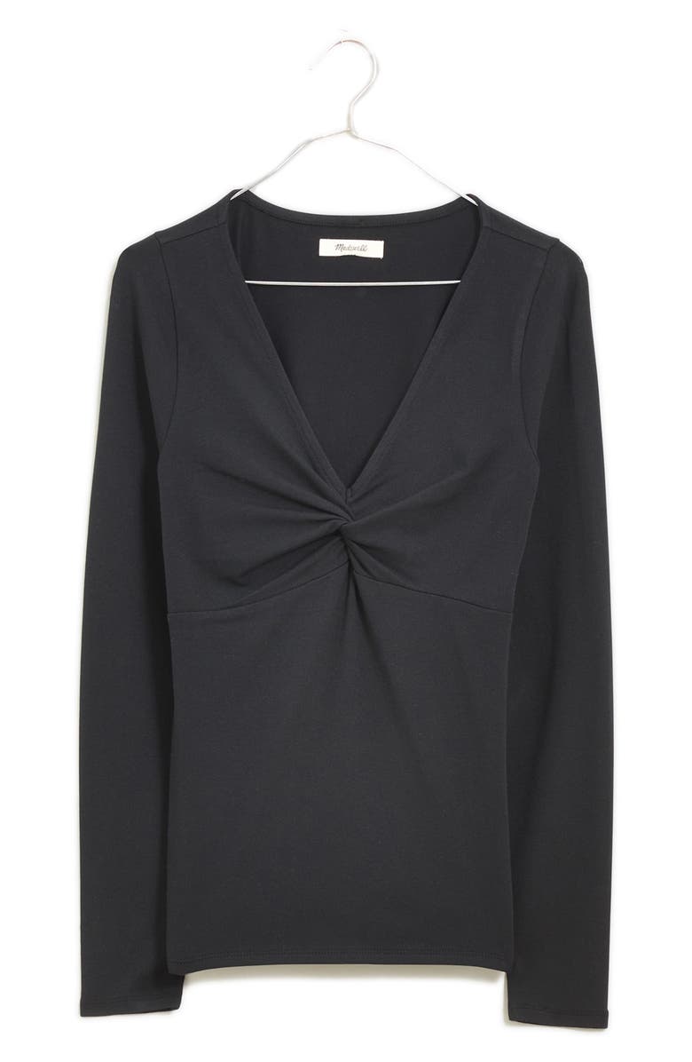Madewell Twist Front Long Sleeve Top, Alternate, color,