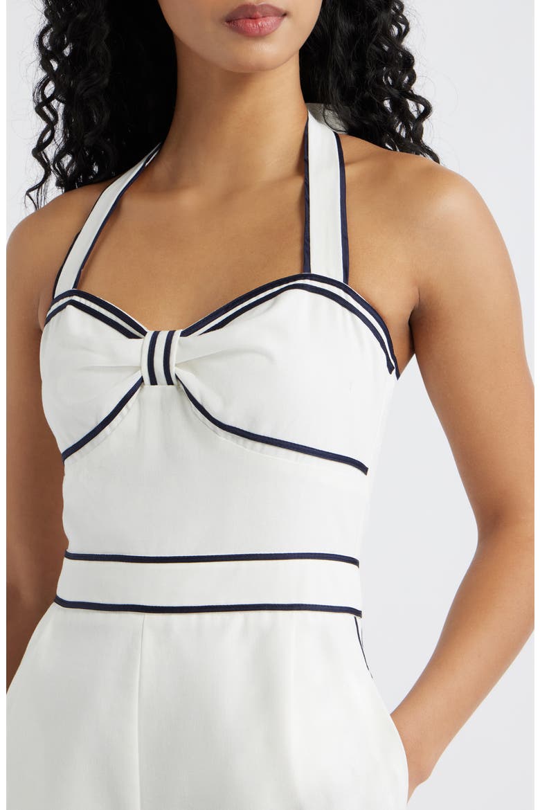 Anchor Stripe Halter Romper, Alternate, color, WHITE