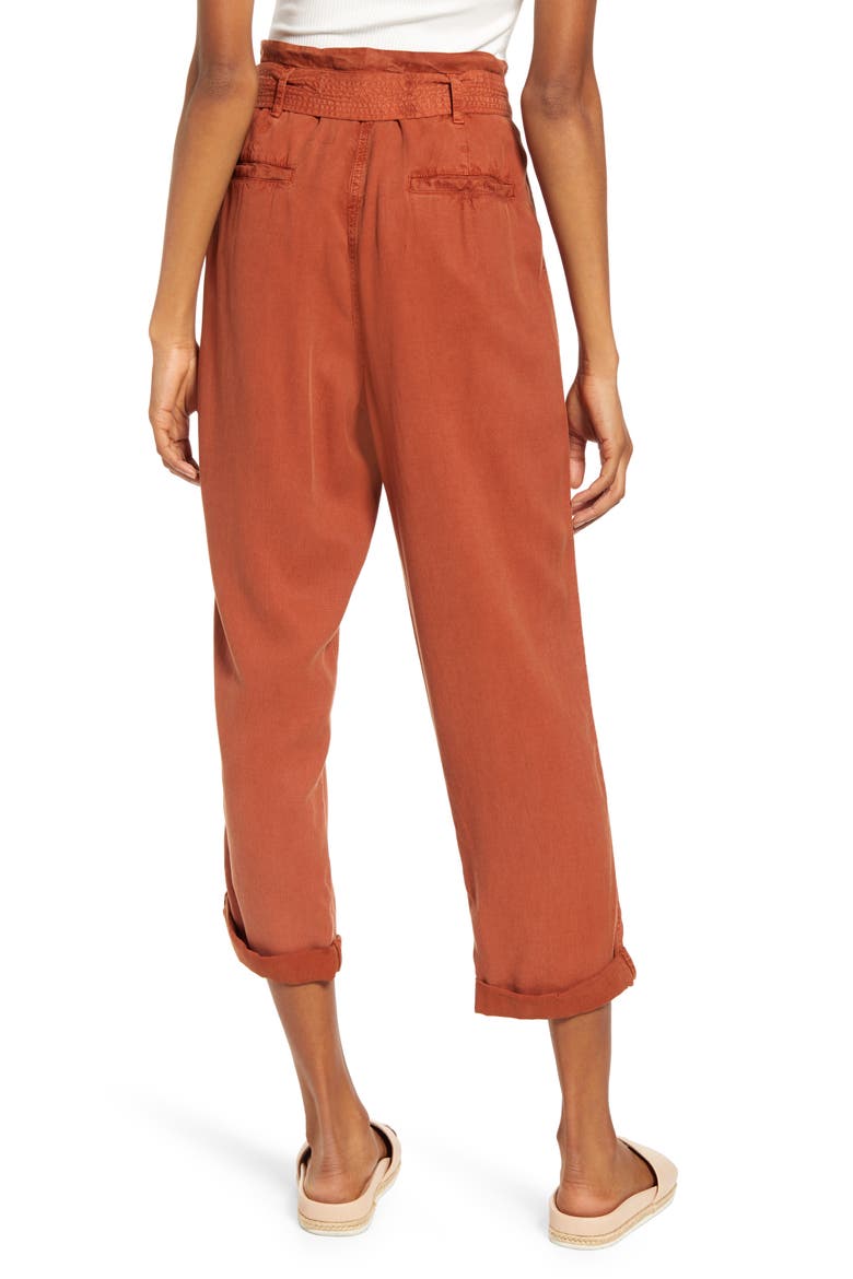 Paperbag Waist Pants, Alternate, color, BROWN COCONUT