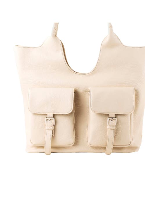 Urban Originals The Royale Vegan Leather Tote In Cream