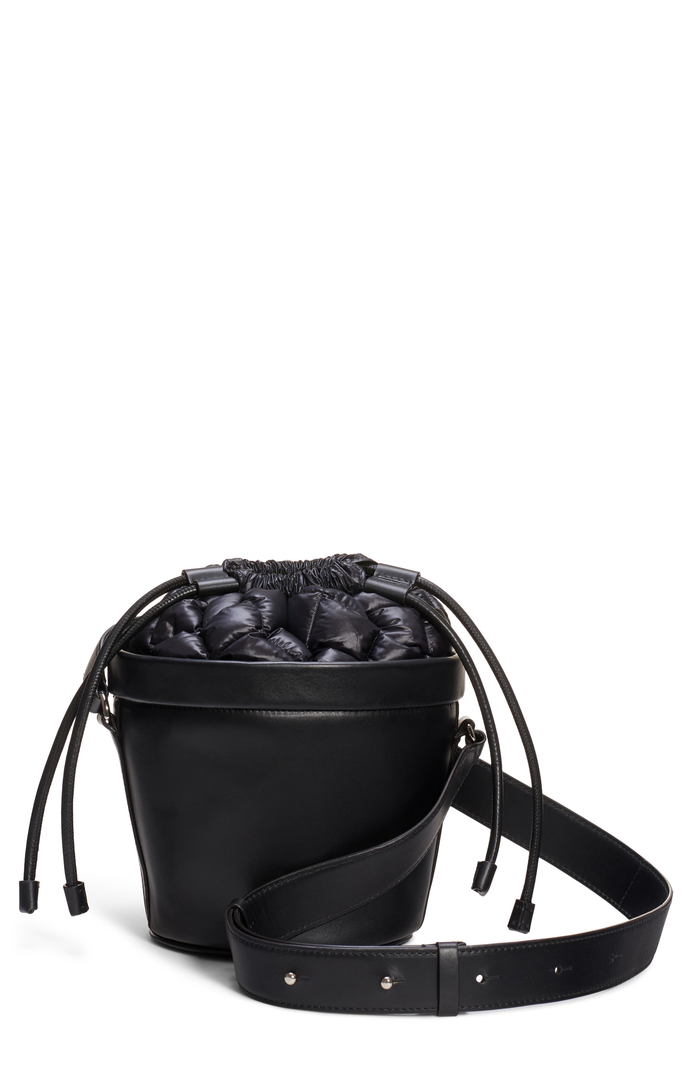 Moncler Seaux Seaux Leather Bucket Bag, Main, color, 