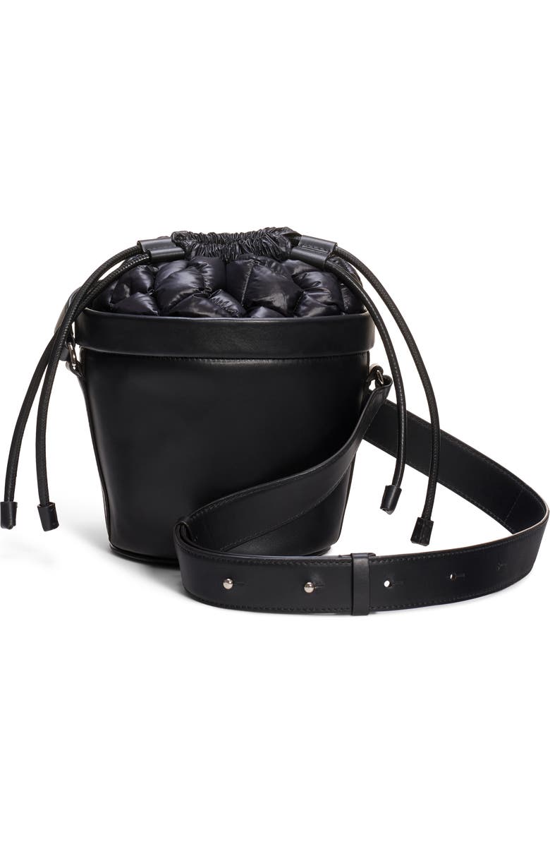 Moncler Seaux Seaux Leather Bucket Bag, Main, color,