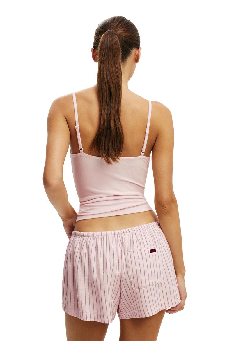 Women's Cloud Soft Flannel Short, Alternate, color, Gerry Stripe Pink Kiss Black
