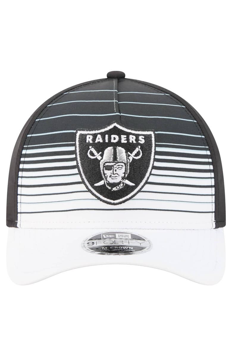New Era Men's New Era White/Black Las Vegas Raiders Adventure Gradient 9FORTY M-Crown A-Frame Adjustable Hat, Alternate, color, White