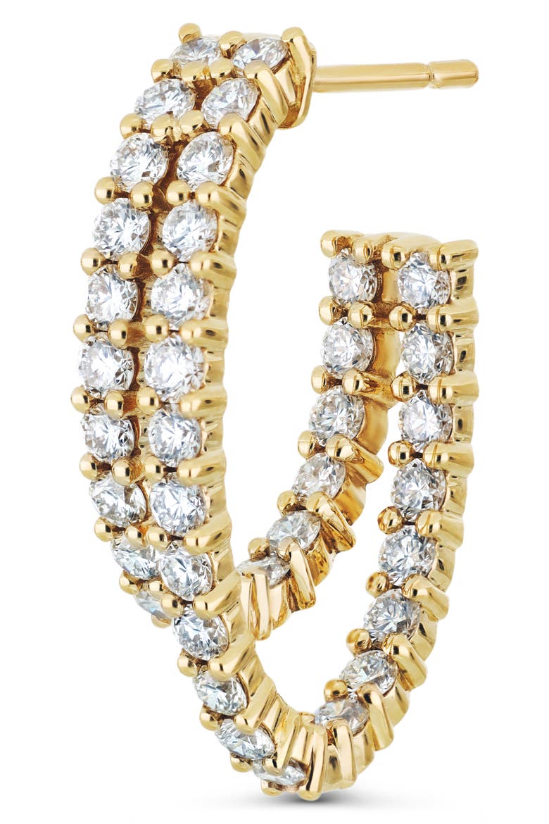 18K Gold Audrey Diamond Double Hoop Earrings (Online Trunk Show), Alternate, color, YELLOW