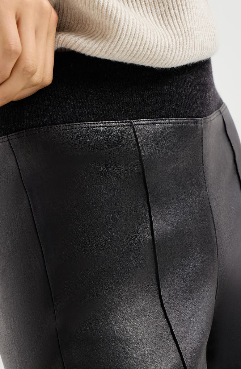 Brunello Cucinelli Stretch nappa leggings, Alternate, color, Black