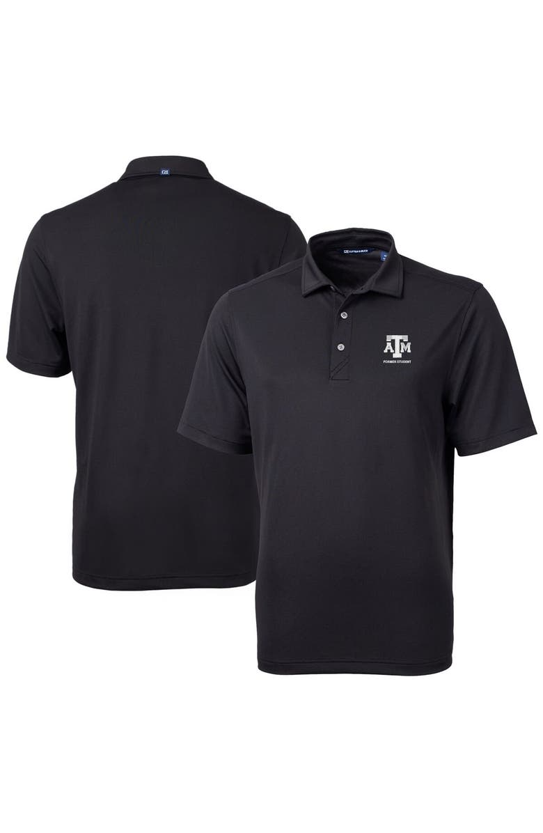 Cutter & Buck Men's Cutter & Buck  Black Texas A&M Aggies Alumni Logo Virtue Eco Pique Recycled Polo, Main, color, 