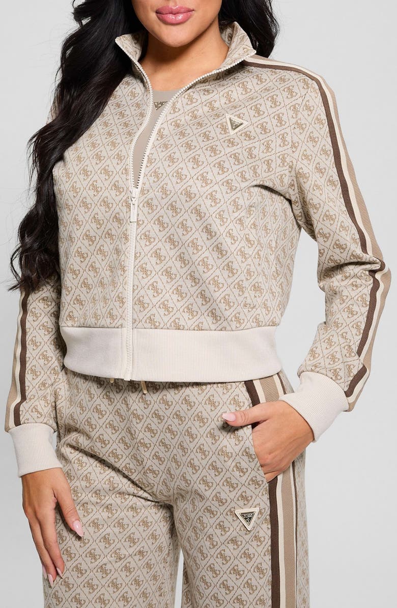 GUESS Jean Logo Full Zip Sweatshirt, Main, color, 