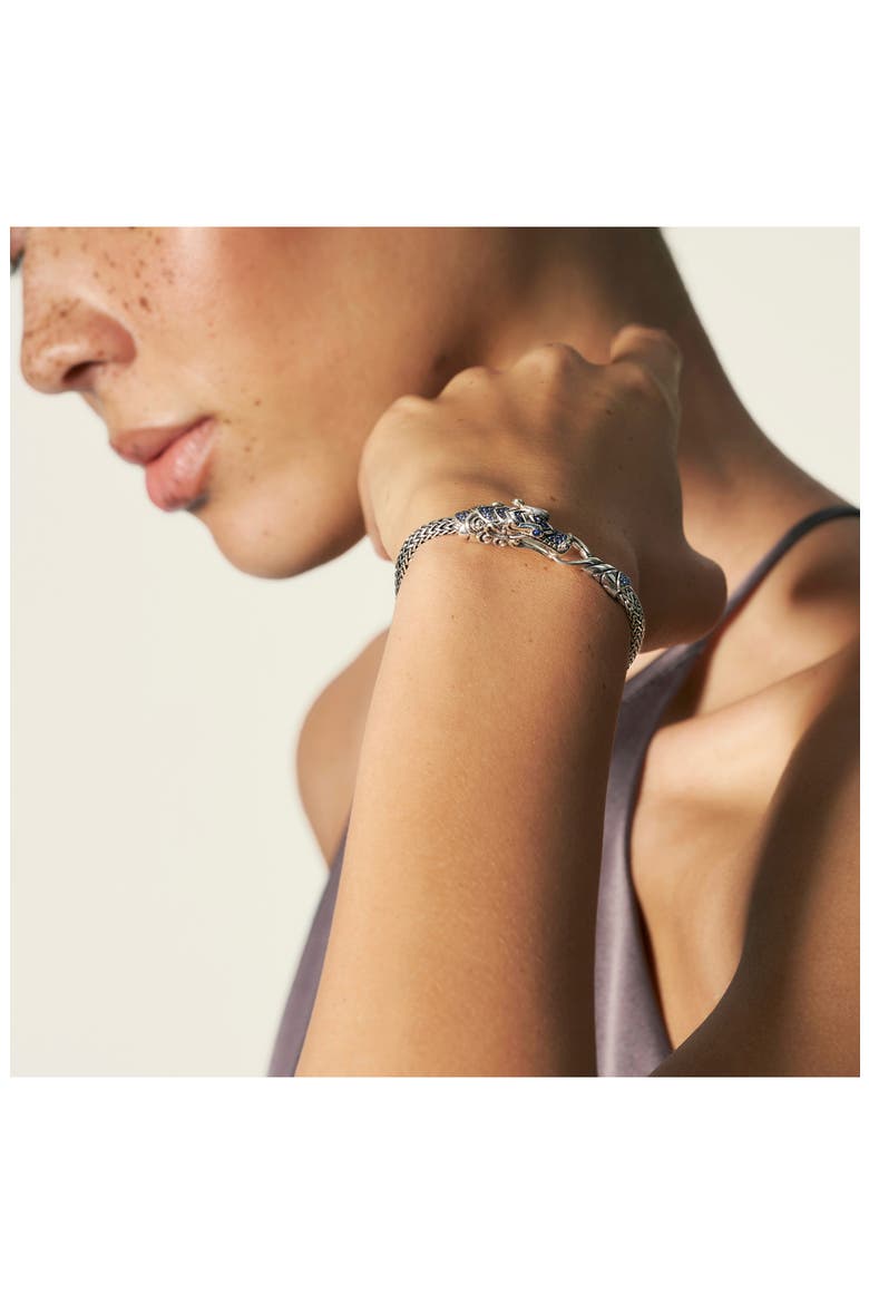 Legends Naga Station Bracelet, Alternate, color, SILVER/ BLUE SAPPHIRE