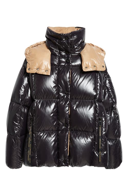 Moncler Parana Down Puffer Jacket With Removable Hood In Black/black