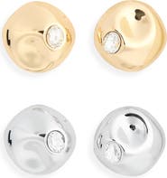 Tasha 2-Pack Sculptural Glass Stone Stud Earrings