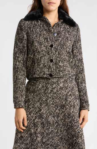 Faux Fur Collared Bouclé Jacket