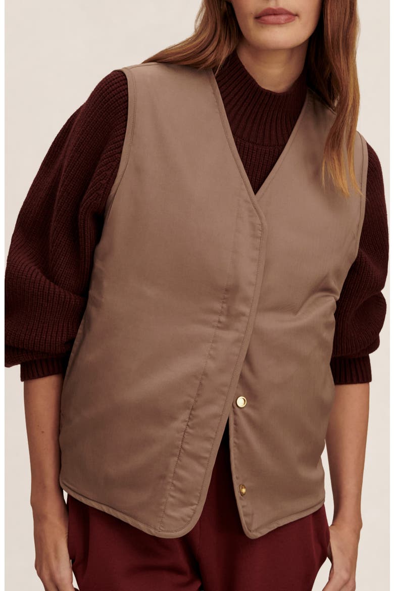 Lori Reversible Gilet, Alternate, color, ASH TAUPE / BIRCH