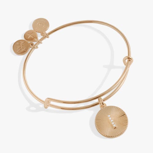 ALEX AND ANI ALEX AND ANI PAVE STARBURST TEXTURE INITIAL BANGLE BRACELET