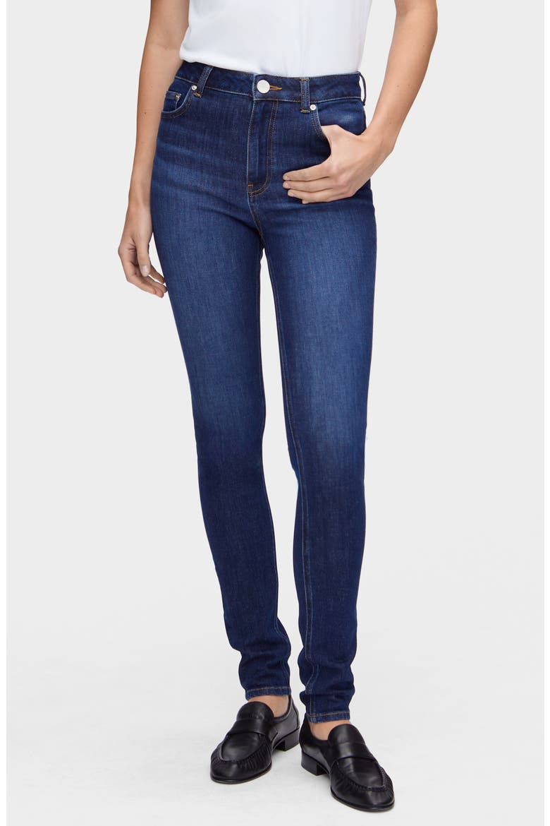 High Waist Skinny Jeans, Main, color, OCEAN BLUE