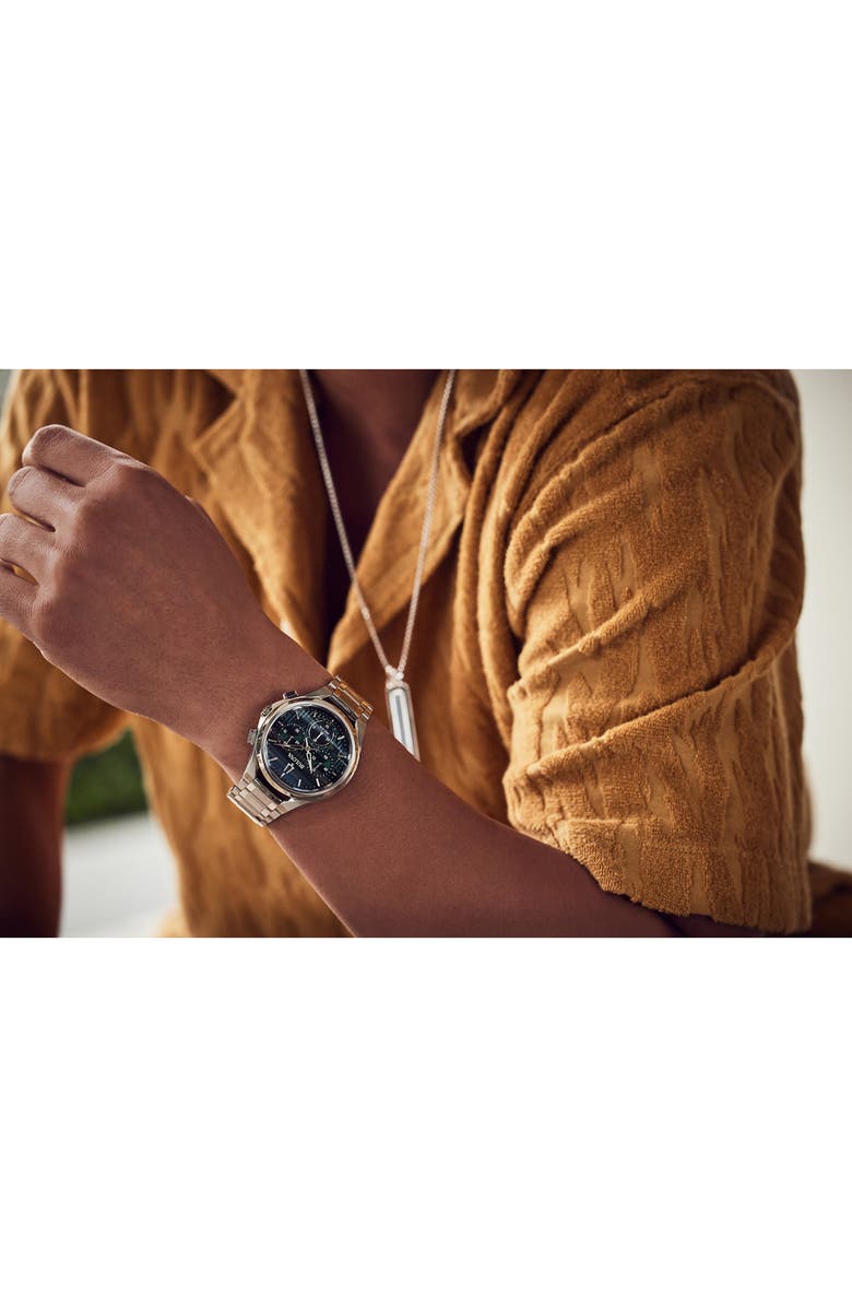 BULOVA Curv Bracelet Chronograph Watch, 44mm, Alternate, color, Silver-Tone