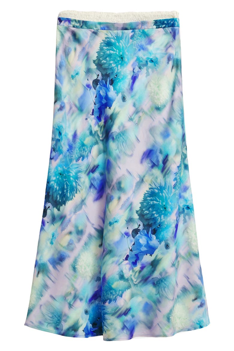 Floral Print Midi Skirt, Alternate, color, BLUE