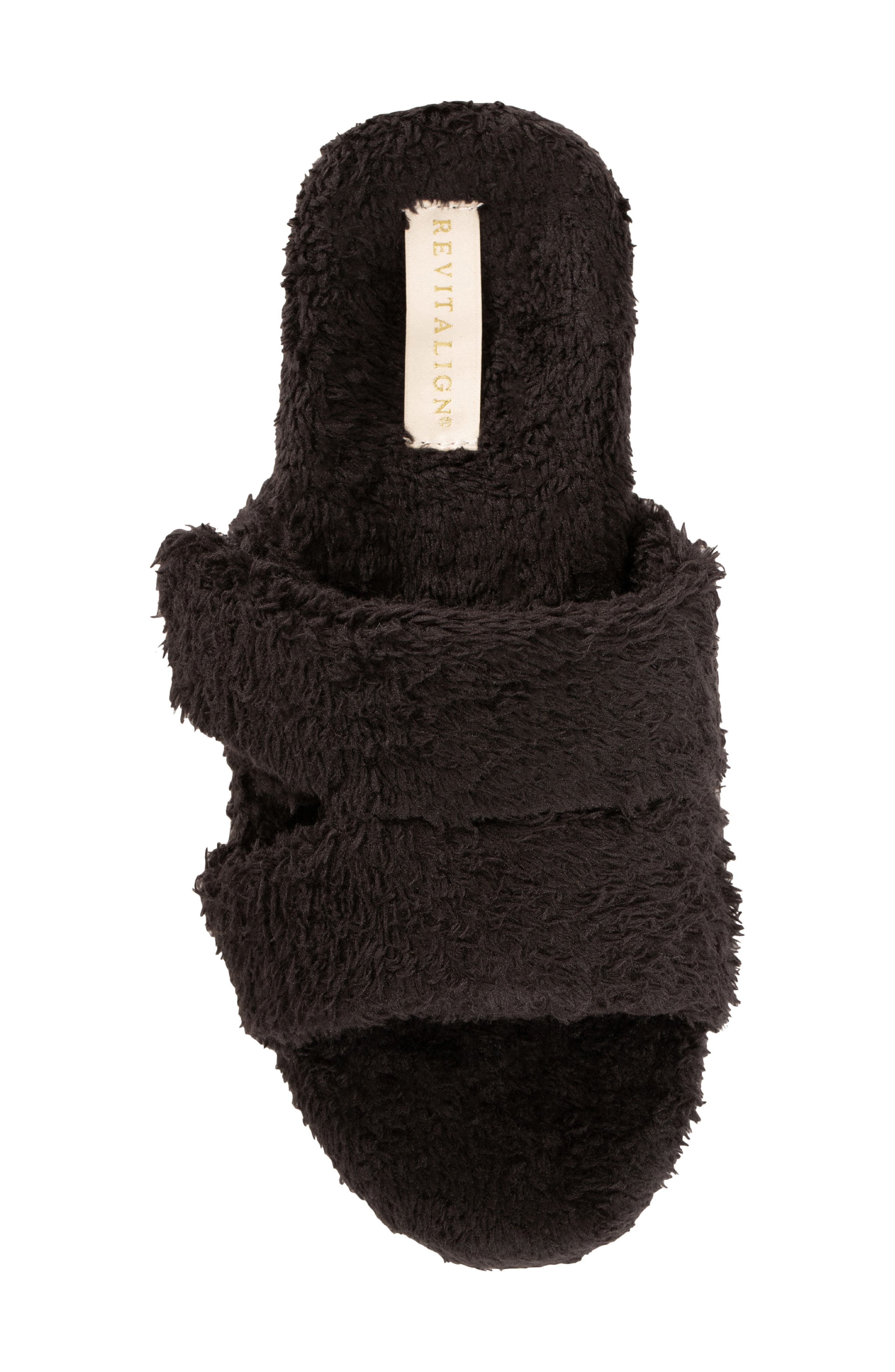 Revitalign Callie High Pile Fleece Slide Slipper, Alternate, color, Black