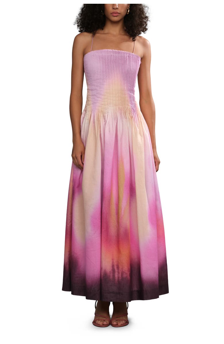 AMUR Grecia pleated dress, Main, color, Flora In Focus