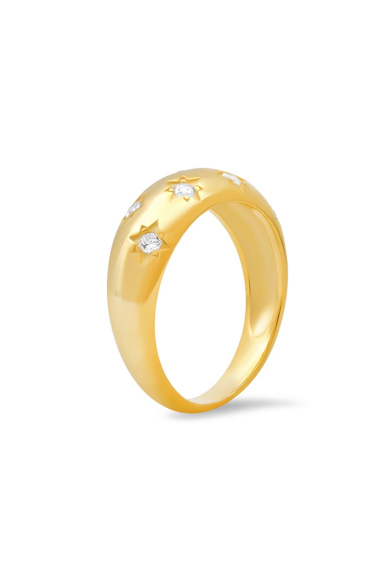 Sterling Silver Celestial CZ Dome Ring, Alternate, color, GOLD