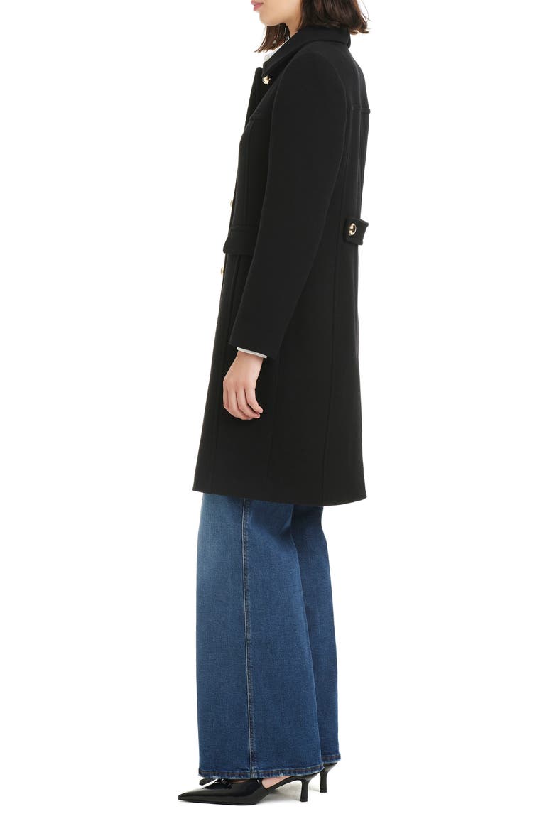 a-line wool blend coat, Alternate, color, BLACK