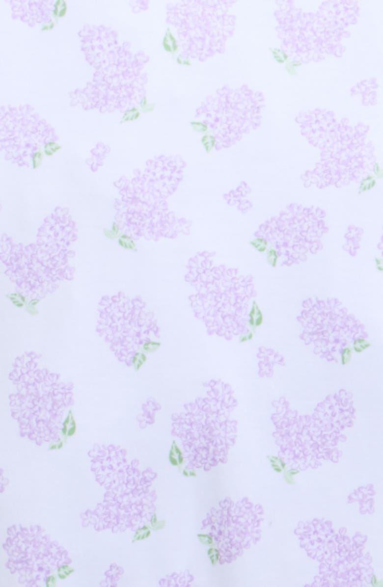 Kissy Kissy Floral Ruffle Edge Pima Cotton Footie, Alternate, color, Lilac