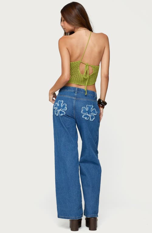 Edikted Daley Asymmetric One-shoulder Sheer Crop Top In Green
