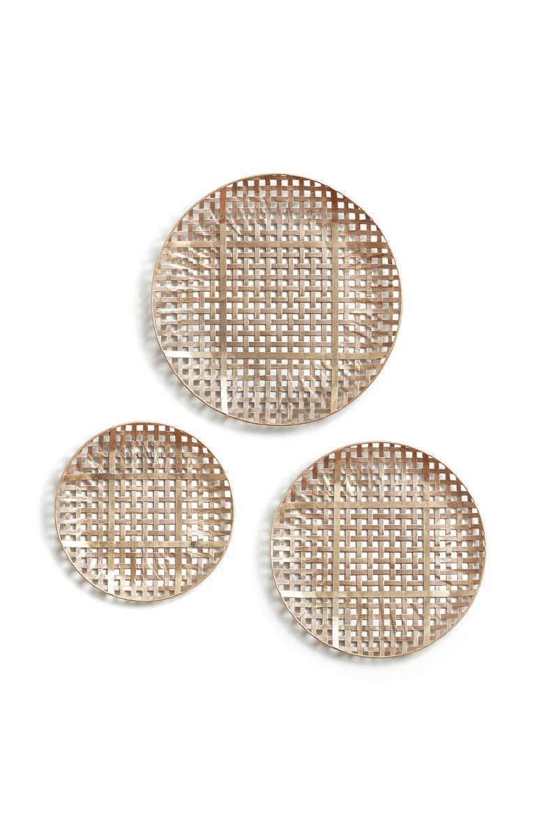 Napa Home & Garden Evander Wall Art Set of 3 - Gold Champagne Finish, Main, color, Gold