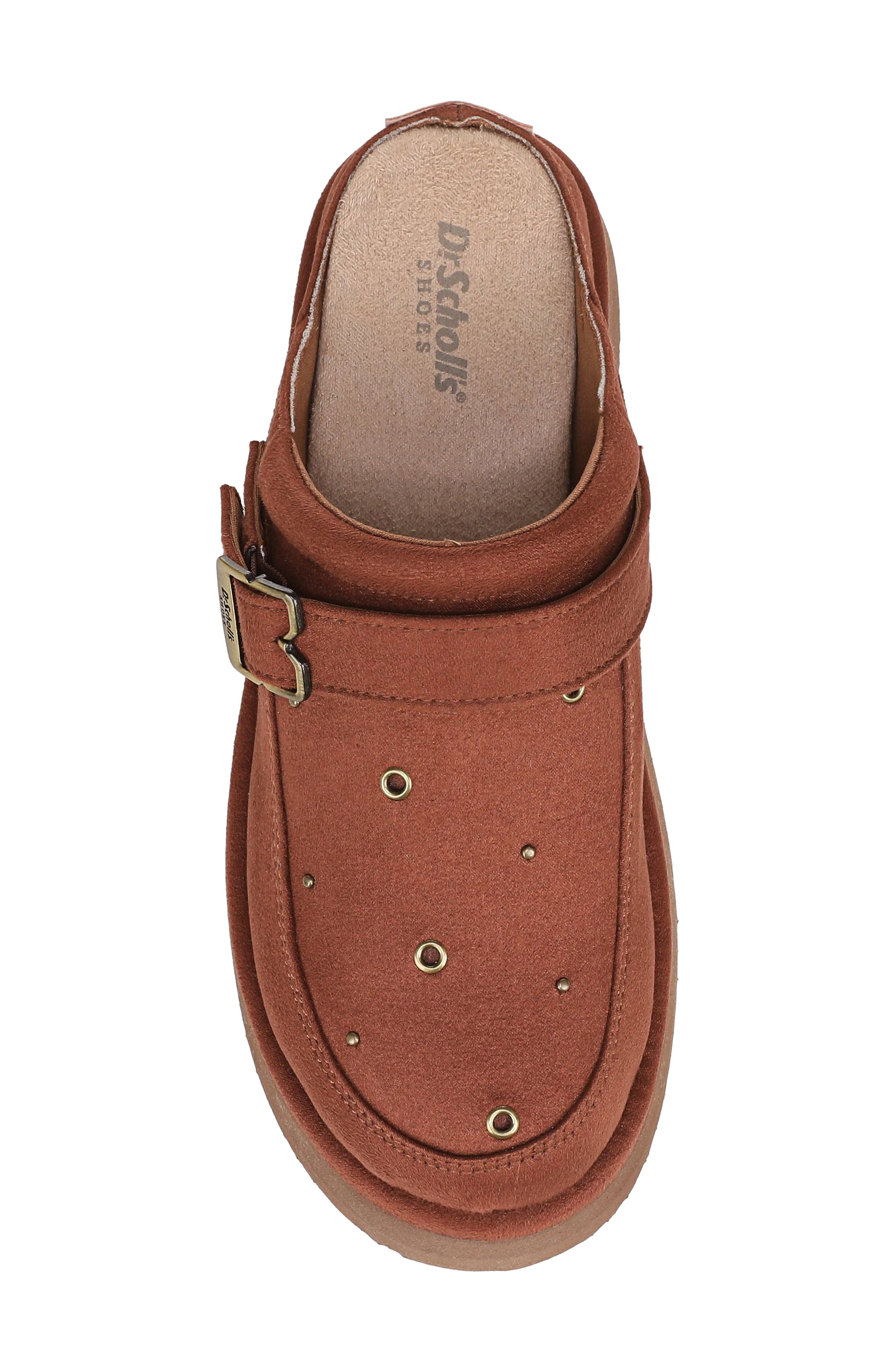 Chillout Stud Platform Clog, Alternate, color, WHISKEY BROWN MICROSUEDE