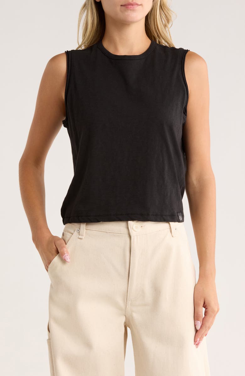 rag & bone Slub Muscle Tank, Main, color, Black