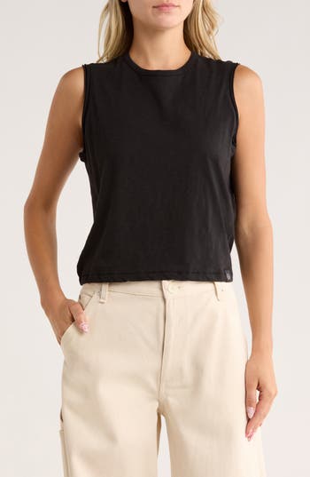 Rag & Bone Slub Muscle Tank In Black