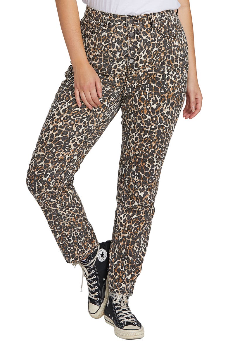 Volcom Super Stoned Animal Print Ankle Skinny Jeans, Main, color, 