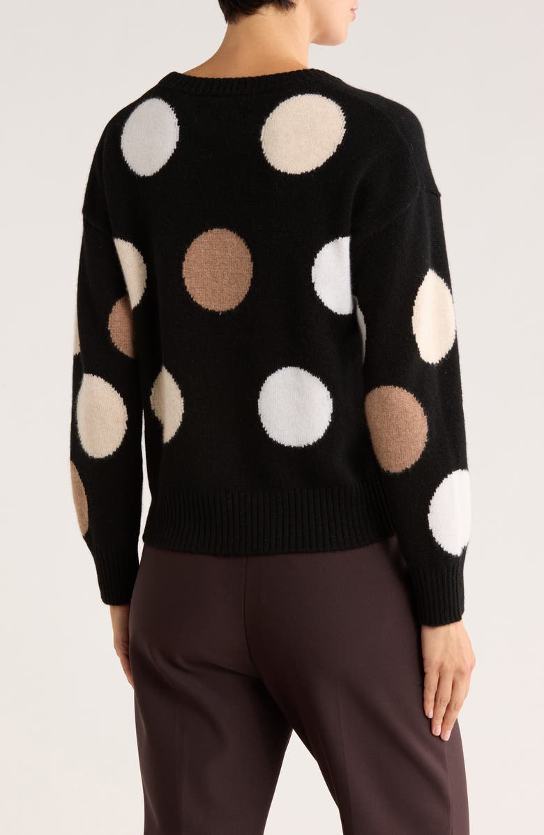Magaschoni Polka Dot Cashmere Sweater, Alternate, color, Black Combo