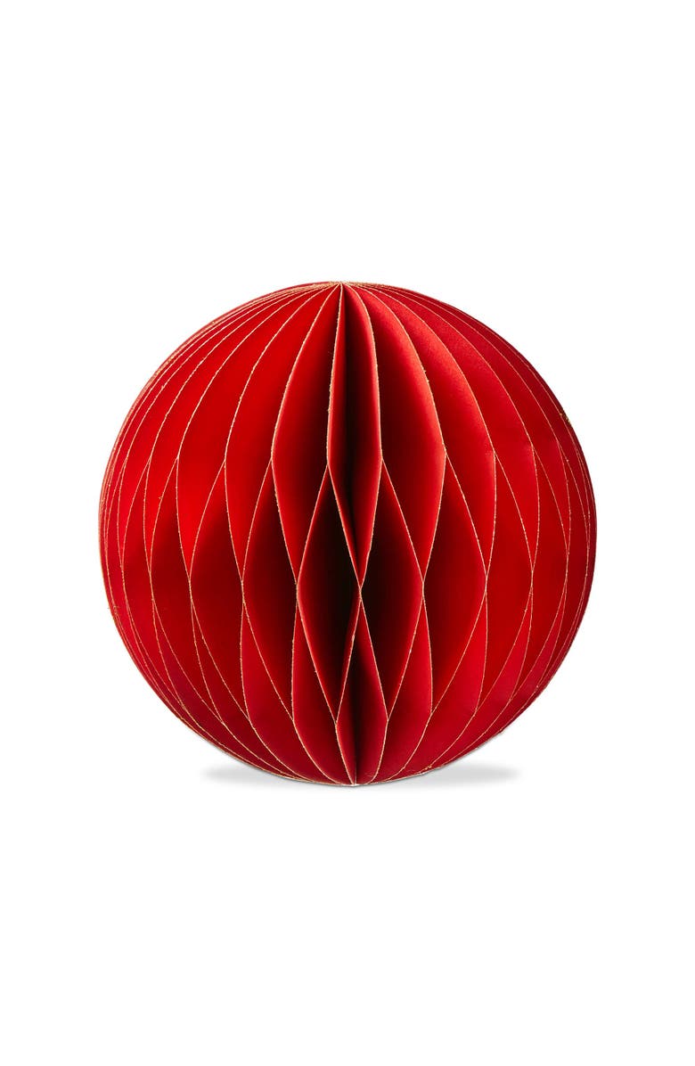 tag Large Red Glimmer Paper Ball Christmas Tree Ornament Decor, Main, color, Red