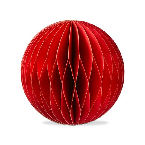 Large Red Glimmer Paper Ball Christmas Tree Ornament Decor