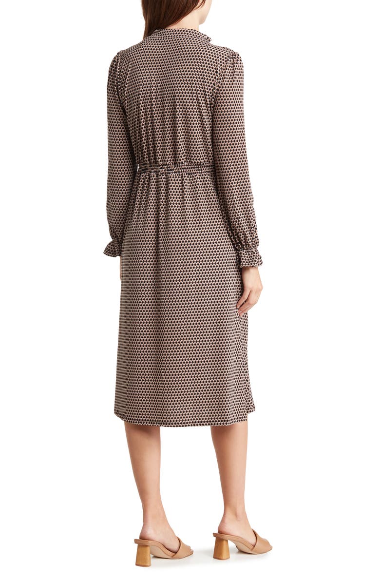 Adrianna Papell Smock Waist Geometric Print Dress, Alternate, color, 