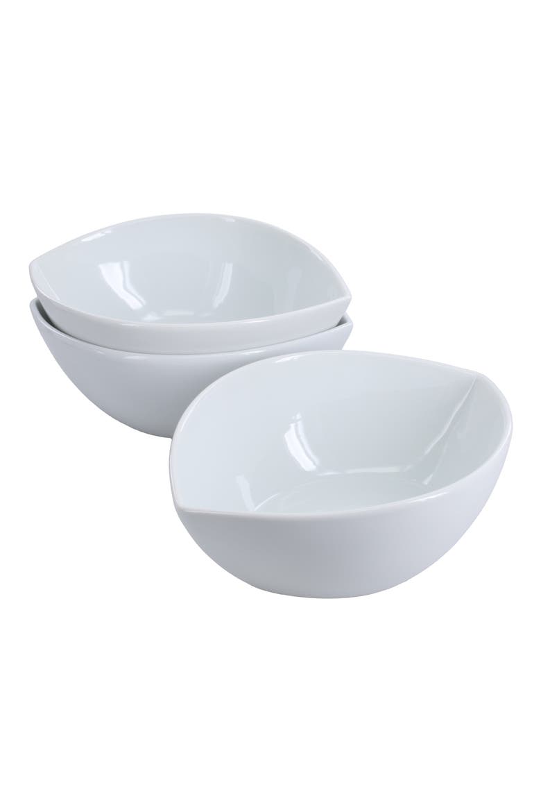 Set of 3 Split Oval Bowls, Main, color, WHITE