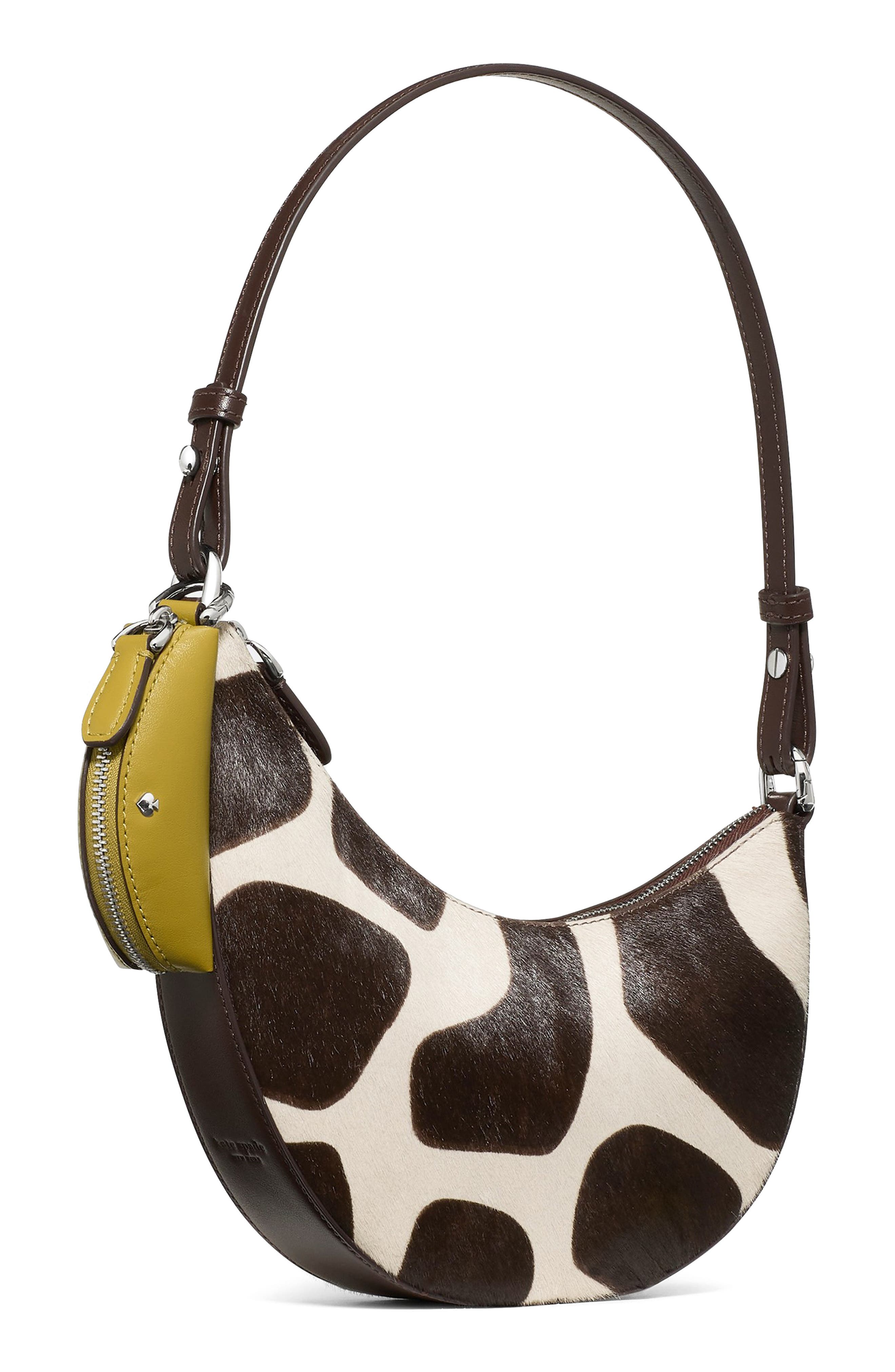 Duo Giraffe Printed Genuine Calf Hair Shoulder Bag, Alternate, color, MULTI