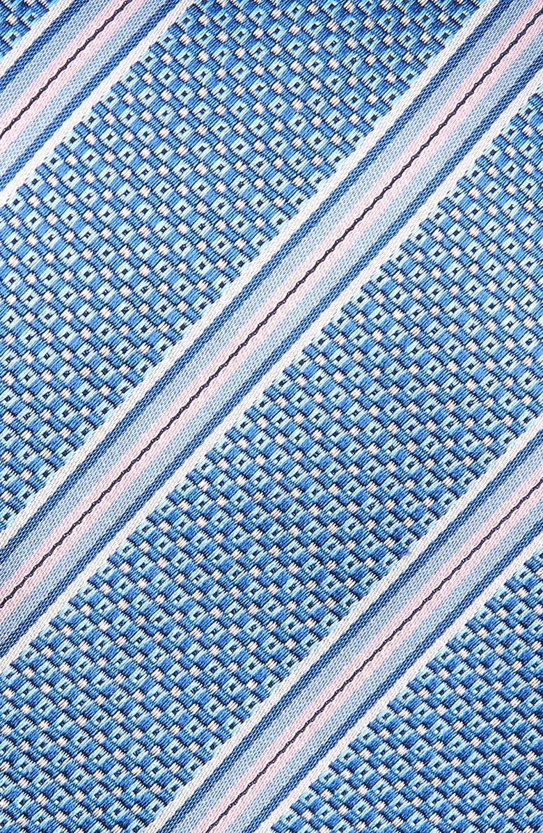 David Donahue Stripe Silk Jacquard Tie, Alternate, color, Navy