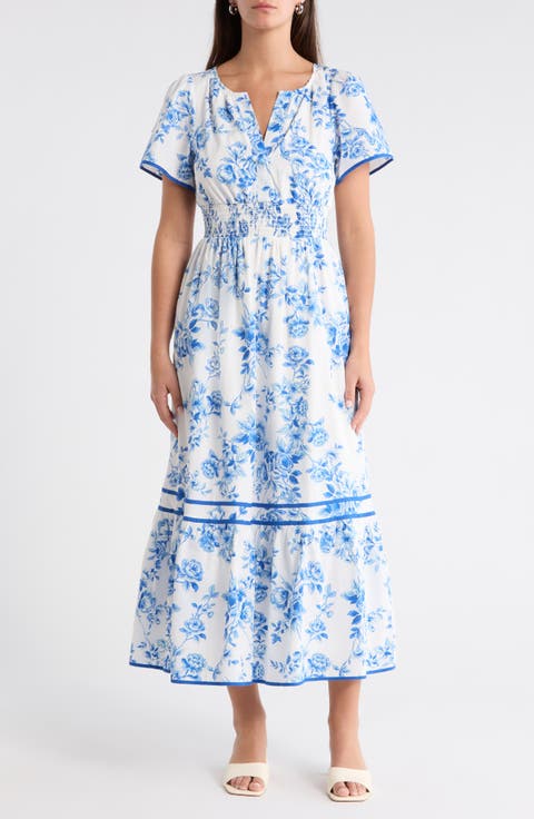 Punta Alta Ordy Smocked Midi Dress